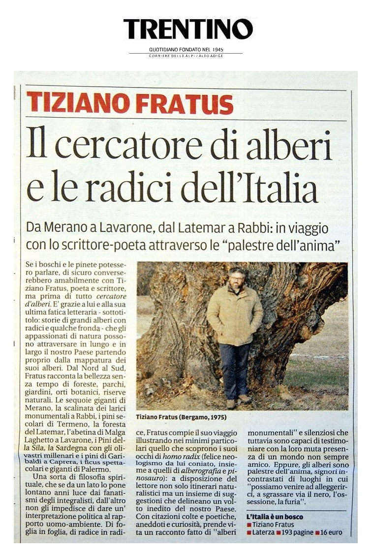 “L’Italia è un bosco” sul quotidiano «Trentino»