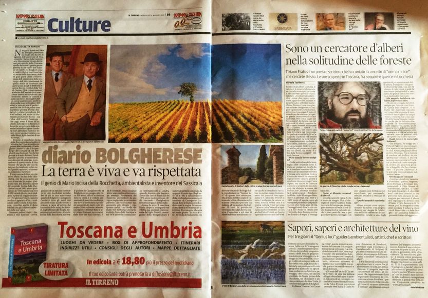 Intervista sul quotidiano °Il Tirreno°: sono un cercatore d’alberi nella solitudine delle&nbsp;foreste