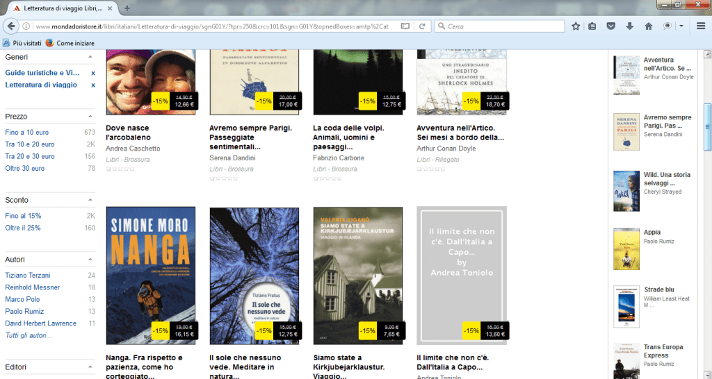 °Il sole che nessuno vede° nella top ten dei Libri di Letteratura di Viaggio di Mondadori Store e&nbsp;Amazon.it